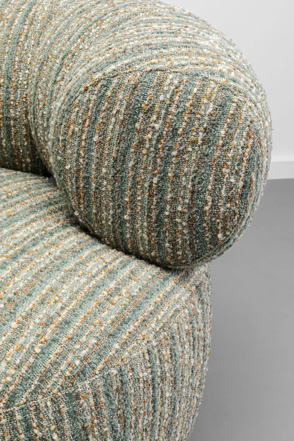 Fotele*KARE Design Fotel Obrotowy Boucle Niebieskie Paski Podstawa Złota 95x70 Cm