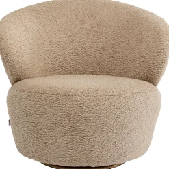 Fotele*KARE Design Fotel Obrotowy Carella 82x75 Cm Beżowy