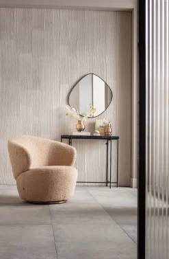 Fotele*KARE Design Fotel Obrotowy Carella 82x75 Cm Beżowy