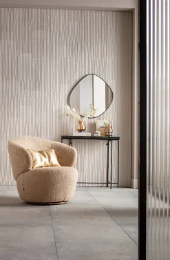 Fotele*KARE Design Fotel Obrotowy Carella 82x75 Cm Beżowy