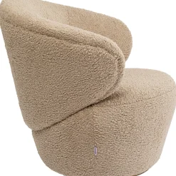 Fotele*KARE Design Fotel Obrotowy Carella 82x75 Cm Beżowy