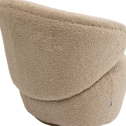 Fotele*KARE Design Fotel Obrotowy Carella 82x75 Cm Beżowy