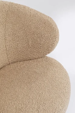 Fotele*KARE Design Fotel Obrotowy Carella 82x75 Cm Beżowy