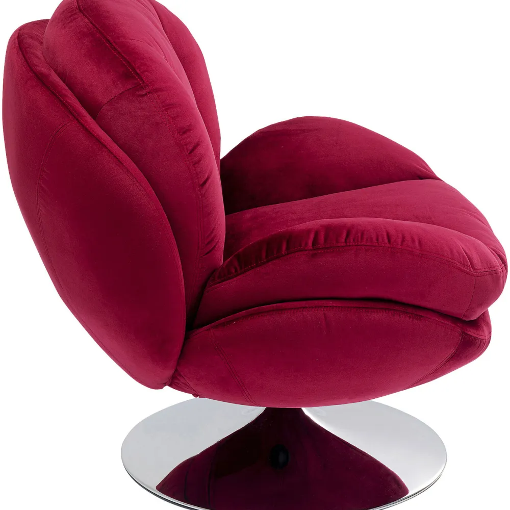 Fotele*KARE Design Fotel Obrotowy Cosy 81x84 Cm Jagodowy