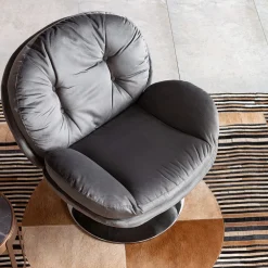 Fotele*KARE Design Fotel Obrotowy Cosy 81x84 Cm Szary