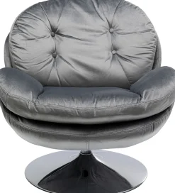 Fotele*KARE Design Fotel Obrotowy Cosy 81x84 Cm Szary