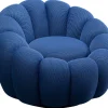 Fotele*KARE Design Fotel Obrotowy Do Salonu Nowoczesny Niebieski 94x66 Cm