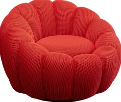 Fotele*KARE Design Fotel Obrotowy Do Salonu Nowoczesny Czerwony 94x66 Cm