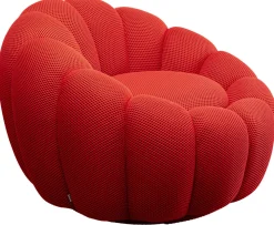 Fotele*KARE Design Fotel Obrotowy Do Salonu Nowoczesny Czerwony 94x66 Cm