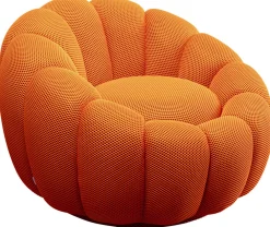 Fotele*KARE Design Fotel Obrotowy Do Salonu Nowoczesny Pomarańczowy 94x66 Cm