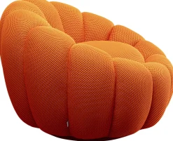 Fotele*KARE Design Fotel Obrotowy Do Salonu Nowoczesny Pomarańczowy 94x66 Cm