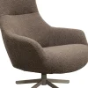 Fotele*KARE Design Fotel Obrotowy Do Salonu Szary Podstawa Stalowa 76x100 Cm