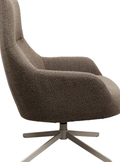 Fotele*KARE Design Fotel Obrotowy Do Salonu Szary Podstawa Stalowa 76x100 Cm