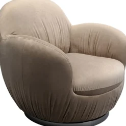 Fotele*KARE Design Fotel Obrotowy Do Salonu W Kolorze Szarym 88x90 Cm