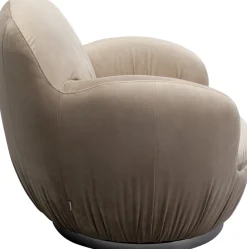 Fotele*KARE Design Fotel Obrotowy Do Salonu W Kolorze Szarym 88x90 Cm