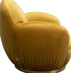 Fotele*KARE Design Fotel Obrotowy Do Salonu W Kolorze żółtym 88x90 Cm