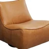 Fotele*KARE Design Fotel Obrotowy Ekskluzywny Brązowy Skóra Naturalna 91x85 Cm