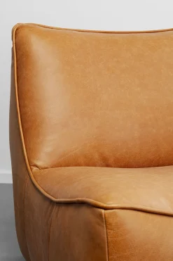 Fotele*KARE Design Fotel Obrotowy Ekskluzywny Brązowy Skóra Naturalna 91x85 Cm