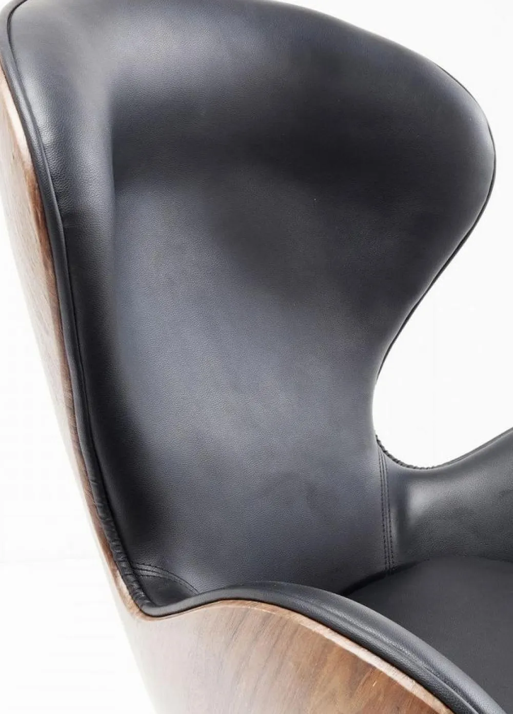 Fotele*KARE Design Fotel Obrotowy Loung 43x114 Cm Czarno-orzechowy