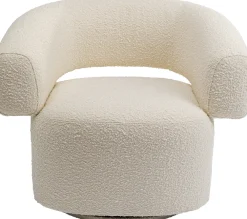 Fotele*KARE Design Fotel Obrotowy Maye 76x86 Cm Kremowy