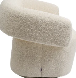 Fotele*KARE Design Fotel Obrotowy Maye 76x86 Cm Kremowy