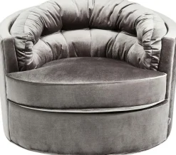 Fotele*KARE Design Fotel Obrotowy Music Hall 90x71 Cm Szary