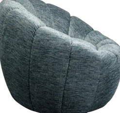 Fotele*KARE Design Fotel Obrotowy Nowoczesny Niebieski Do Salonu 86x72 Cm