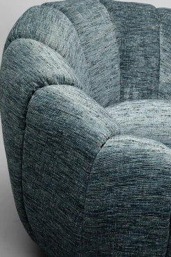 Fotele*KARE Design Fotel Obrotowy Nowoczesny Niebieski Do Salonu 86x72 Cm