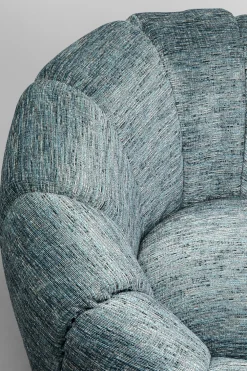 Fotele*KARE Design Fotel Obrotowy Nowoczesny Niebieski Do Salonu 86x72 Cm
