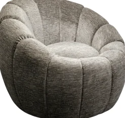 Fotele*KARE Design Fotel Obrotowy Nowoczesny Szary Do Salonu 86x72 Cm
