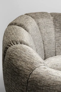 Fotele*KARE Design Fotel Obrotowy Nowoczesny Szary Do Salonu 86x72 Cm