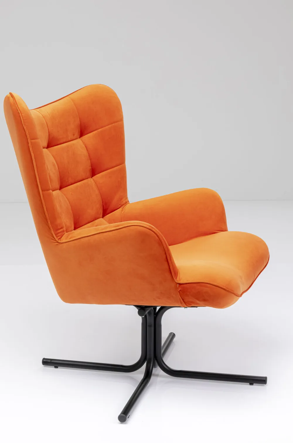 Fotele*KARE Design Fotel Obrotowy Oscar Velvet 82x95 Cm Pomarańczowy