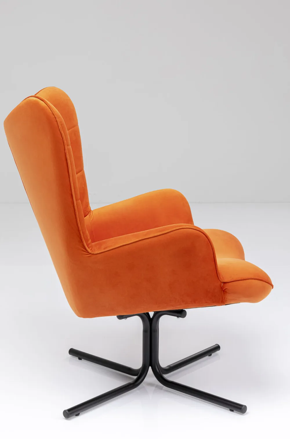 Fotele*KARE Design Fotel Obrotowy Oscar Velvet 82x95 Cm Pomarańczowy