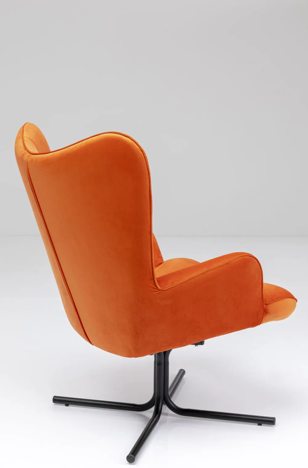 Fotele*KARE Design Fotel Obrotowy Oscar Velvet 82x95 Cm Pomarańczowy