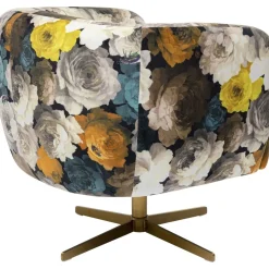 Fotele*KARE Design Fotel Obrotowy Peony Yellow 81x70 Cm