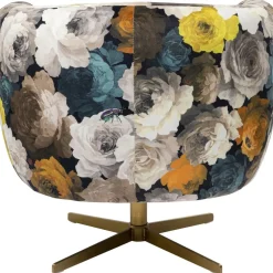 Fotele*KARE Design Fotel Obrotowy Peony Yellow 81x70 Cm