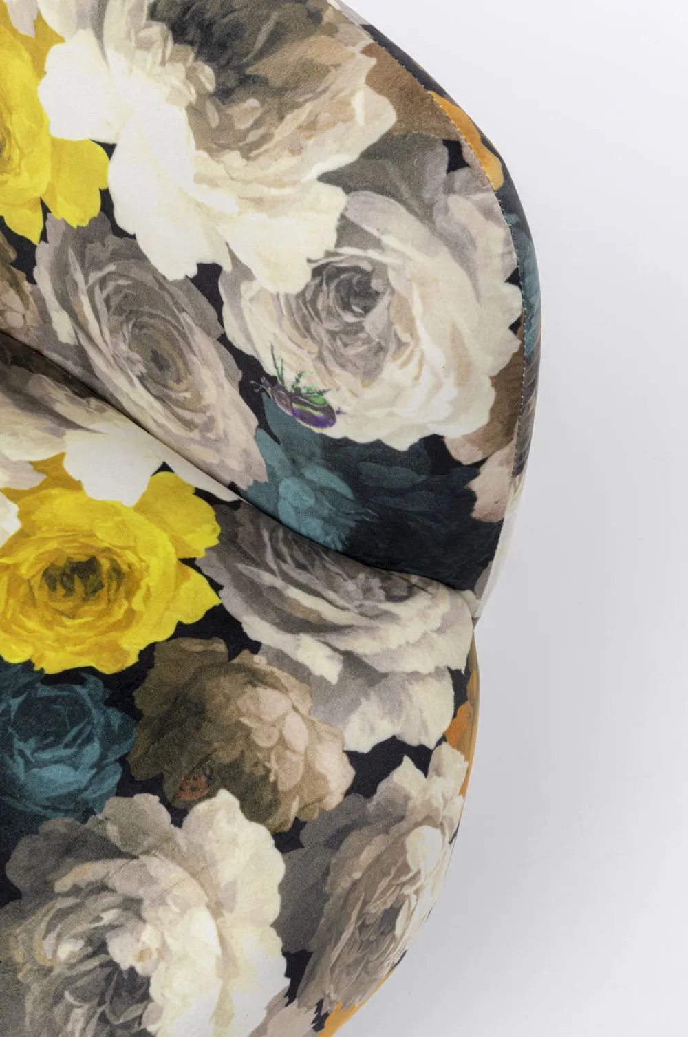 Fotele*KARE Design Fotel Obrotowy Peony Yellow 81x70 Cm