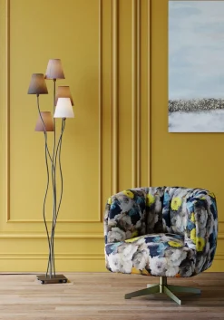 Fotele*KARE Design Fotel Obrotowy Peony Yellow 81x70 Cm
