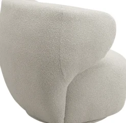 Fotele*KARE Design Fotel Obrotowy Uszak W Kolorze Kremowym 80x77 Cm