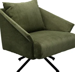 Fotele*KARE Design Fotel Obrotowy Zielony Z Czarnymi Stalowymi Nogami 84x71 Cm