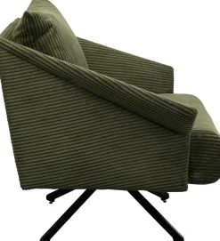Fotele*KARE Design Fotel Obrotowy Zielony Z Czarnymi Stalowymi Nogami 84x71 Cm