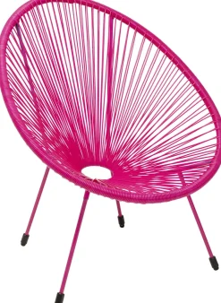 Fotele*KARE Design Fotel Ogrodowy Różowy żyłkowy 73x85 Cm