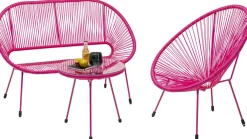 Fotele*KARE Design Fotel Ogrodowy Różowy żyłkowy 73x85 Cm