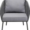 Fotele*KARE Design Fotel Ogrodowy W Kolorze Szarym 84x81 Cm Nogi Stalowe