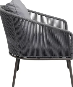 Fotele*KARE Design Fotel Ogrodowy W Kolorze Szarym 84x81 Cm Nogi Stalowe