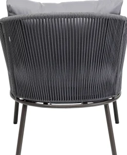 Fotele*KARE Design Fotel Ogrodowy W Kolorze Szarym 84x81 Cm Nogi Stalowe