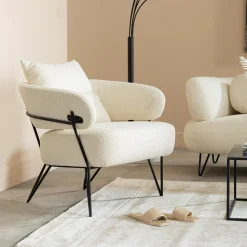 Fotele*KARE Design Fotel Peppo 78x71 Cm Biały