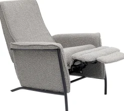 Fotele*KARE Design Fotel Rozkładany Nicky 72x104 Cm Recliner Szary