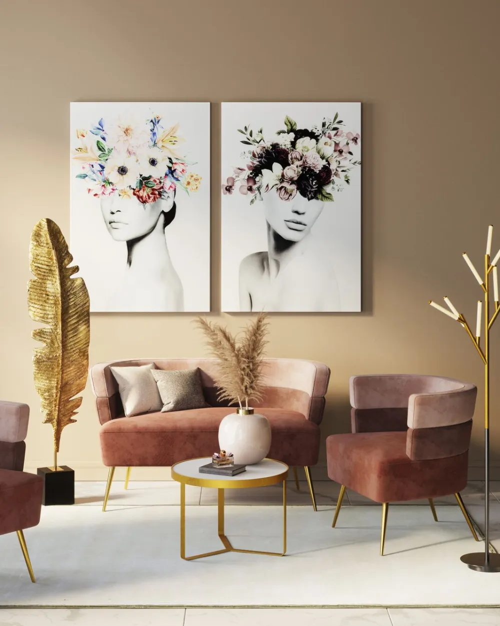 Fotele*KARE Design Fotel Sandwich 65x74 Cm Odcienie Różu