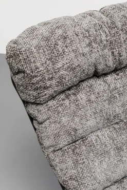 Fotele*KARE Design Fotel Szary Z Podnóżkiem Funkcja Bujania Nogi Czarne